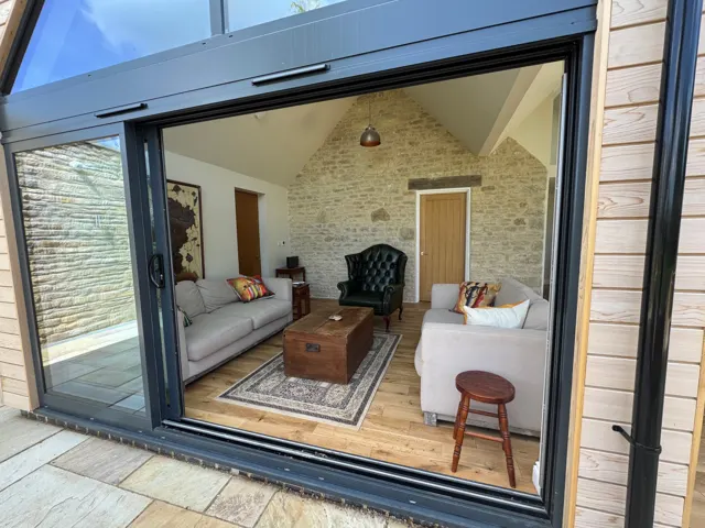 Living space opening to the terrace