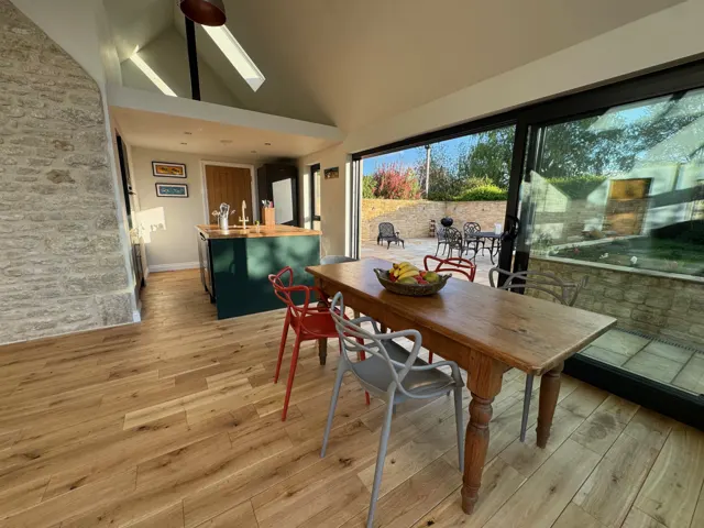 Open-plan kitchen and dining space