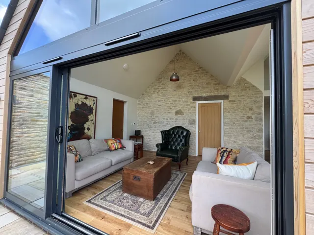 Terrace doors and sitting room