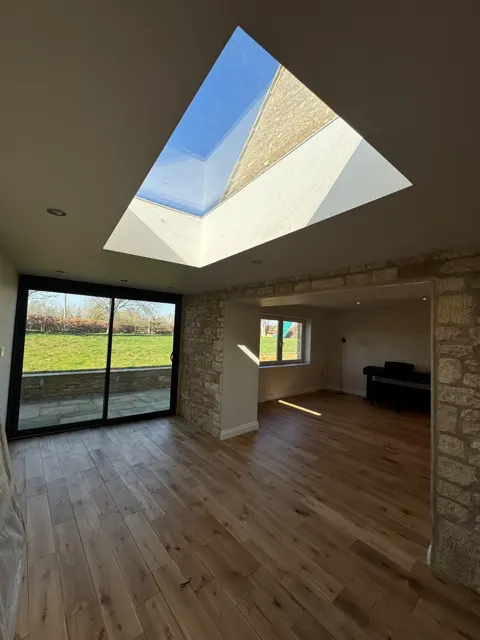 Light-filled room with skylight